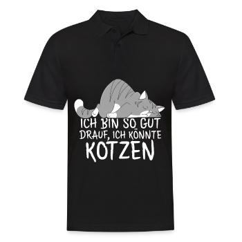 Ich bin so gut drauf ich könnte Kotzen - Männer Poloshirt - Schwarz - Vorne - Kai (181cm)