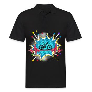 Pferd Pop Art Comic Retro Herzschlag - Männer Poloshirt - Schwarz - Vorne - Kai (181cm)