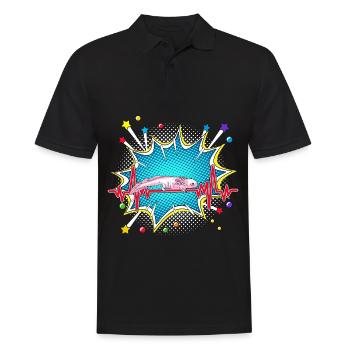 Zahnarzt Pop Art Comic Retro Herzschlag - Männer Poloshirt - Schwarz - Vorne - Kai (181cm)