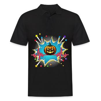 Kaffee Pop Art Comic Retro Herzschlag - Männer Poloshirt - Schwarz - Vorne - Kai (181cm)