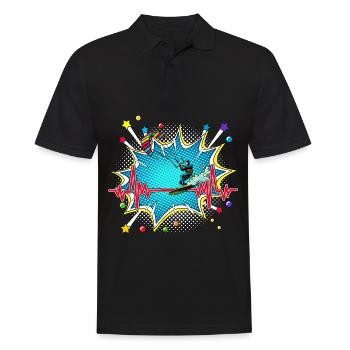 Climbing Pop Art Comic Retro Herzschlag - Männer Poloshirt - Schwarz - Vorne - Kai (181cm)