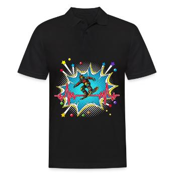 SUP Pop Art Comic Retro Herzschlag - Männer Poloshirt - Schwarz - Vorne - Kai (181cm)