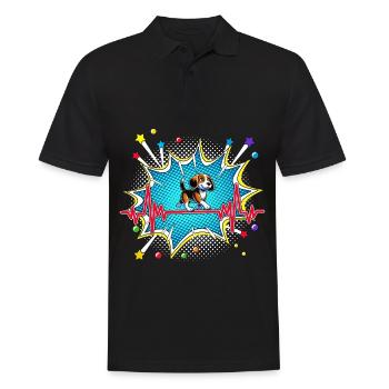 Gabelstapler Pop Art Comic Retro Herzschlag - Männer Poloshirt - Schwarz - Vorne - Kai (181cm)