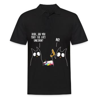 Dude Did You Eat The Last Unicorn? Cat Unicorn - Männer Poloshirt - Schwarz - Vorne - Kai (181cm)