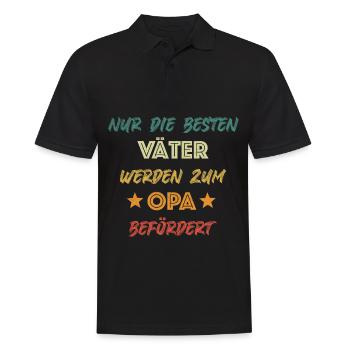 Vater wird Opa, Papa wird Opa - Männer Poloshirt - Schwarz - Vorne - Kai (181cm)