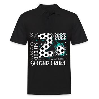 2. Klasse Fußball - Männer Poloshirt - Schwarz - Vorne - Kai (181cm)