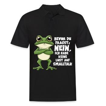 Bevor Du Fragst Nein Keine Lust Auf Smalltalk - Männer Poloshirt - Schwarz - Vorne - Kai (181cm)