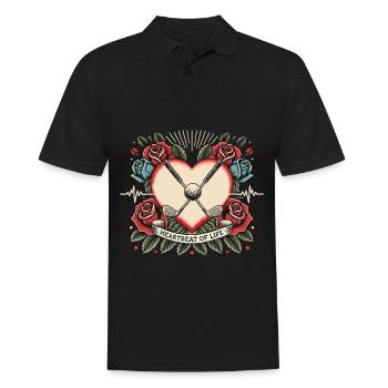Herzschlag Golf - Männer Poloshirt - Schwarz - Vorne - Kai (181cm)