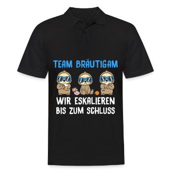 Team Bräutigam Wir Eskalieren Bis Zum Schluss - Männer Poloshirt - Schwarz - Vorne - Kai (181cm)
