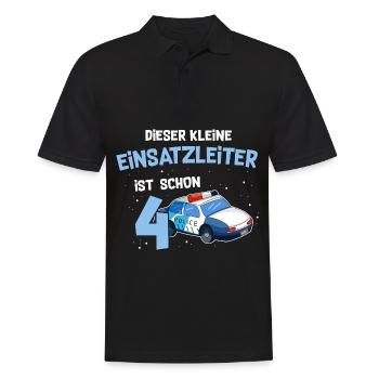 4 Geburtstag Polizei 4 Jahre Alt - Männer Poloshirt - Schwarz - Vorne - Kai (181cm)