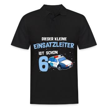 6 Geburtstag Polizei 6 Jahre Alt - Männer Poloshirt - Schwarz - Vorne - Kai (181cm)