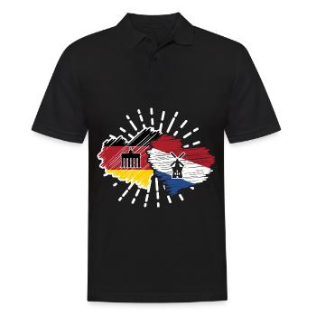 Deutschland Niederlande Herzen Fußball Länderspiel - Männer Poloshirt - Schwarz - Vorne - Kai (181cm)