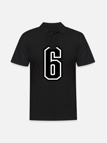 6 - Numéro 6 - Numéro de maillot bicolore changer de couleur - Polo Homme - noir
