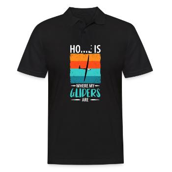 Glider Gliding Gliding Glider Flying - Men's Polo Shirt - black - Front - Kai (181cm)