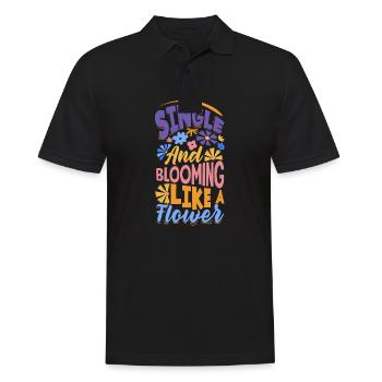 Single and blooming like a Flower - Men's Polo Shirt - black - Front - Kai (181cm)