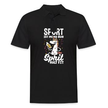 Sport ist Mord nur Sprit hält fit Biertrinker & - Männer Poloshirt - Schwarz - Vorne - Kai (181cm)