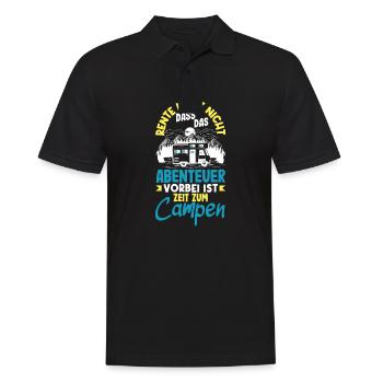 Rente heißt Zeit zum Campen - Männer Poloshirt - Schwarz - Vorne - Kai (181cm)