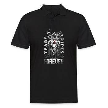 Emoticon Emo Tears and Stripes Forever Emocore - Männer Poloshirt - Schwarz - Vorne - Kai (181cm)
