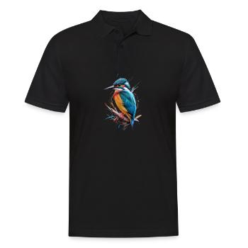 Lebendiger Eisvogel - Juwel der Natur - Männer Poloshirt - Schwarz - Vorne - Kai (181cm)