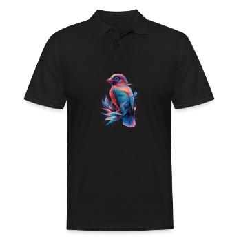 Radiant Papagei - Tropische Eleganz - Männer Poloshirt - Schwarz - Vorne - Kai (181cm)
