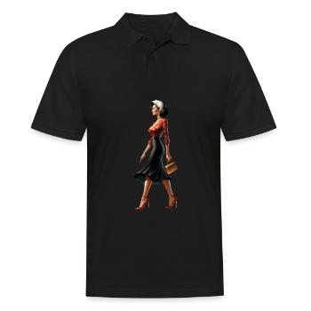 Élégance Rétro Chic - Polo Homme - noir - Devant - Kai (181cm)