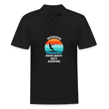 Ski nautique, ski nautique, skieurs nautiques - Polo Homme - noir - Devant - Kai (181cm)