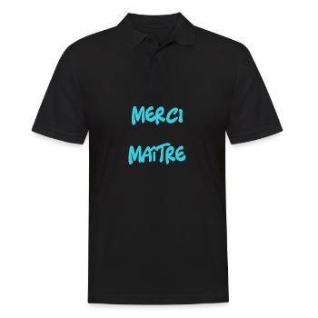 MASTER. THANK YOU. THANK YOU, MASTER. MASTER. MASTER GIFT - Men's Polo Shirt - black - Front - Kai (181cm)