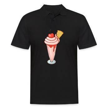 Crème glacée, crème glacée, crème glacée, crème glacée, boule, crème glacée, sundae - Polo Homme - noir - Devant - Kai (181cm)