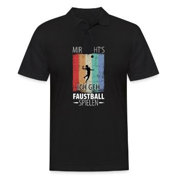 Faustball Faustballer Faustballspieler - Männer Poloshirt - Schwarz - Vorne - Kai (181cm)