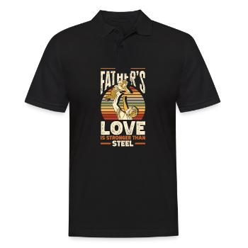 Stronger than Steel Father's Day Design for - Männer Poloshirt - Schwarz - Vorne - Kai (181cm)