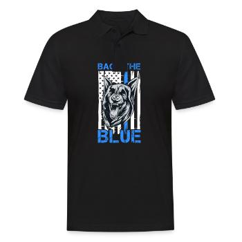 Back The Blue - Police Dog Enthusiast Police - Polo Homme - noir - Devant - Kai (181cm)