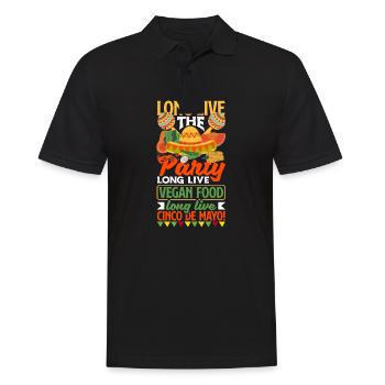 Long live vegan food long live Cinco de Mayo - Männer Poloshirt - Schwarz - Vorne - Kai (181cm)