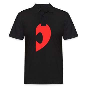DuoHerz-Puzzle - Männer Poloshirt - Schwarz - Vorne - Kai (181cm)