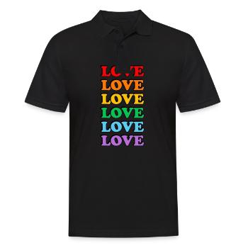 Love 6 rainbow colors gay pride - Men's Polo Shirt - black - Front - Kai (181cm)
