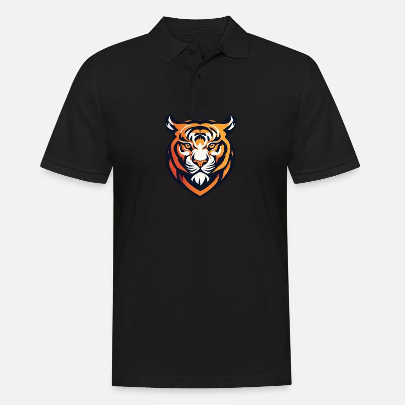 Logo Löwe - Männer Poloshirt - Schwarz