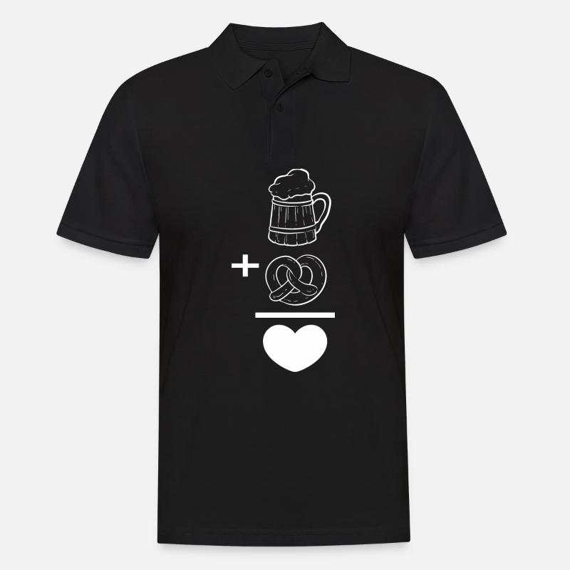 Brezel Bier - Männer Poloshirt - Schwarz