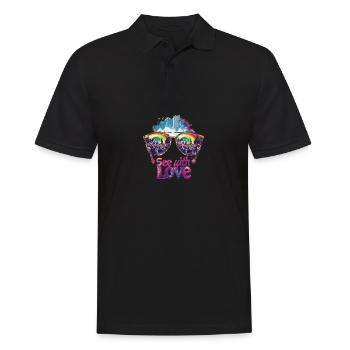 See With Love Vibrant Pride Design - Men's Polo Shirt - black - Front - Kai (181cm)