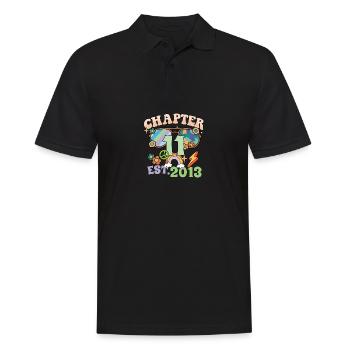 Turning 11 11th Birthday Retro Theme Peace Sign - Men's Polo Shirt - black - Front - Kai (181cm)