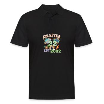 Turning 22 22nd Birthday Retro Theme Peace Sign - Men's Polo Shirt - black - Front - Kai (181cm)