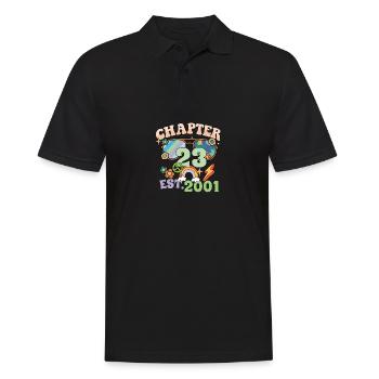 Turning 23 23rd Birthday Retro Theme Peace Sign - Men's Polo Shirt - black - Front - Kai (181cm)