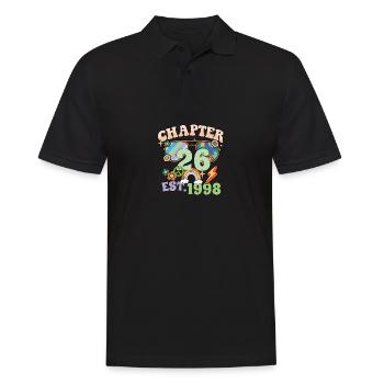 Turning 26 26th Birthday Retro Theme Peace Sign - Men's Polo Shirt - black - Front - Kai (181cm)