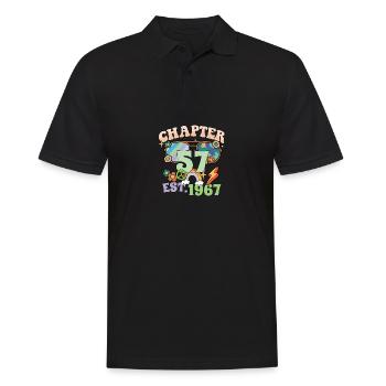 Tournant 57 57e anniversaire rétro thème signe de paix - Polo Homme - noir - Devant - Kai (181cm)