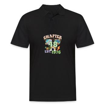 Tournant 48 48e anniversaire rétro thème signe de paix - Polo Homme - noir - Devant - Kai (181cm)