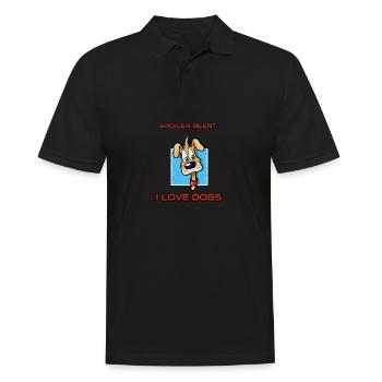 Spoiler Alert I Love Dogs Cartoon Canine - Männer Poloshirt - Schwarz - Vorne - Kai (181cm)