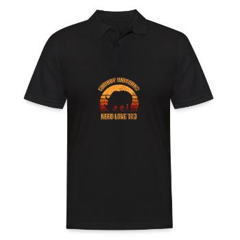 Chubby Unicorns Need Love Too Sunset - Männer Poloshirt - Schwarz - Vorne - Kai (181cm)