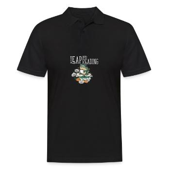 Leap Into Reading Cute Frog Bookworm Love To Read - Men's Polo Shirt - black - Front - Kai (181cm)