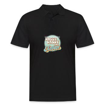 Sweet Sassy 11 11th Birthday Party Celebrant Bday - Männer Poloshirt - Schwarz - Vorne - Kai (181cm)