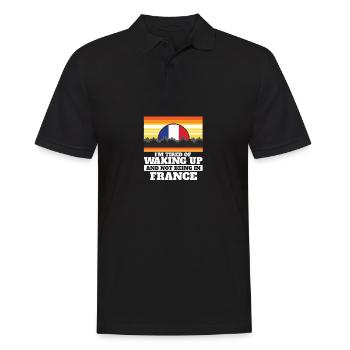 Tired of Waking Up and Not Being In France - Men's Polo Shirt - black - Front - Kai (181cm)