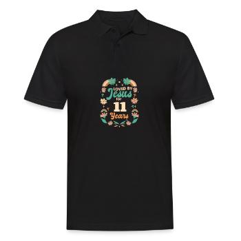 Aimé par Jésus pendant 11 ans 11e anniversaire - Polo Homme - noir - Devant - Kai (181cm)
