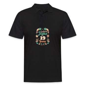 Loved By Jesus For 19 Years 19th Birthday - Männer Poloshirt - Schwarz - Vorne - Kai (181cm)